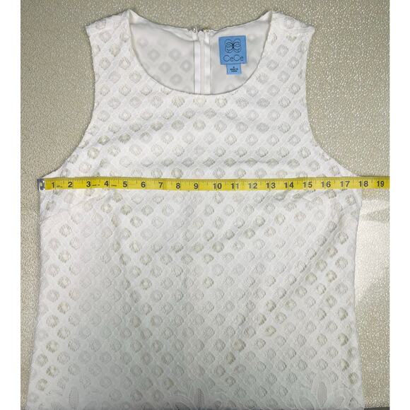 CeCe Cream Lace Sleeveless Shift Dress Size 6 - Picture 6 of 7